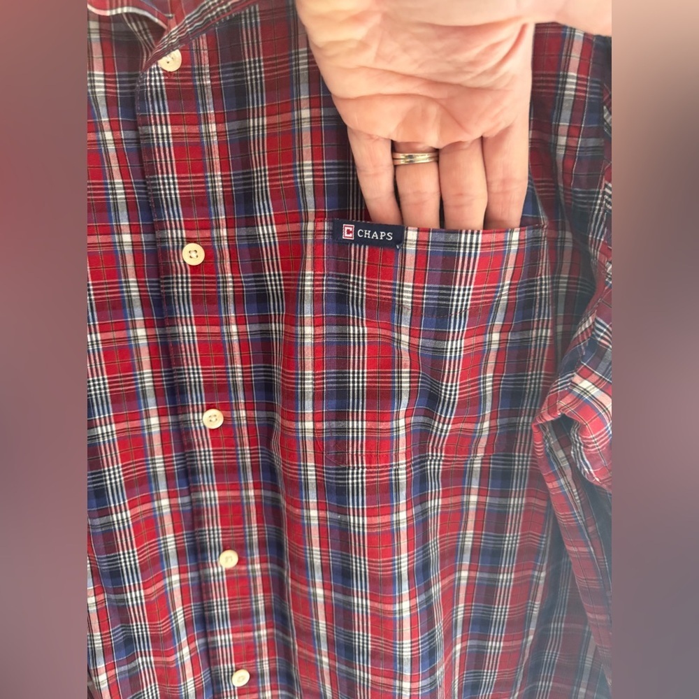 Chaps Button Down Long Sleeve Collared Shirt Men’… - image 4
